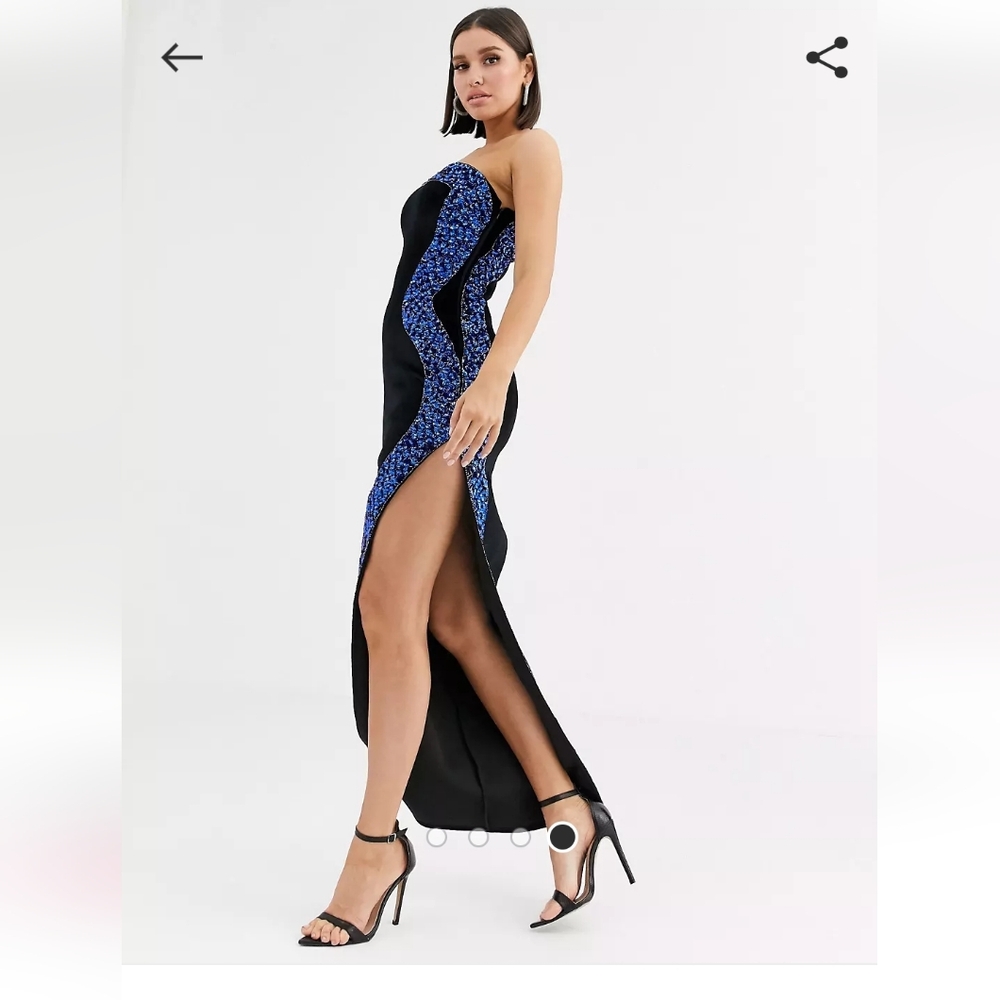 Asos Design Embellished Trim Velvet Maxi Dress